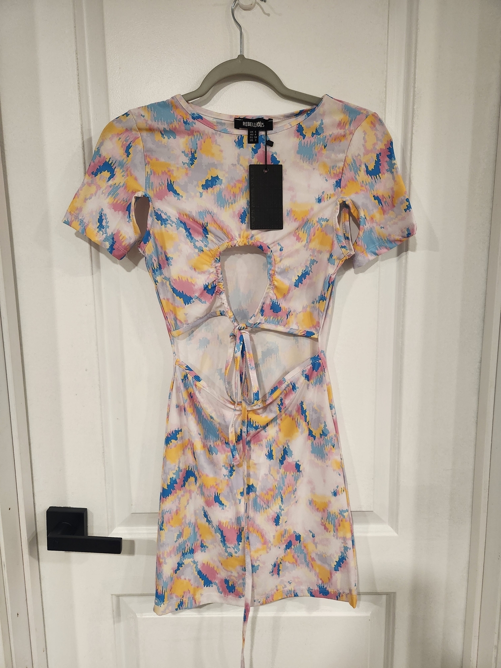 Pastel Cutout Mini Dress - Multicolor